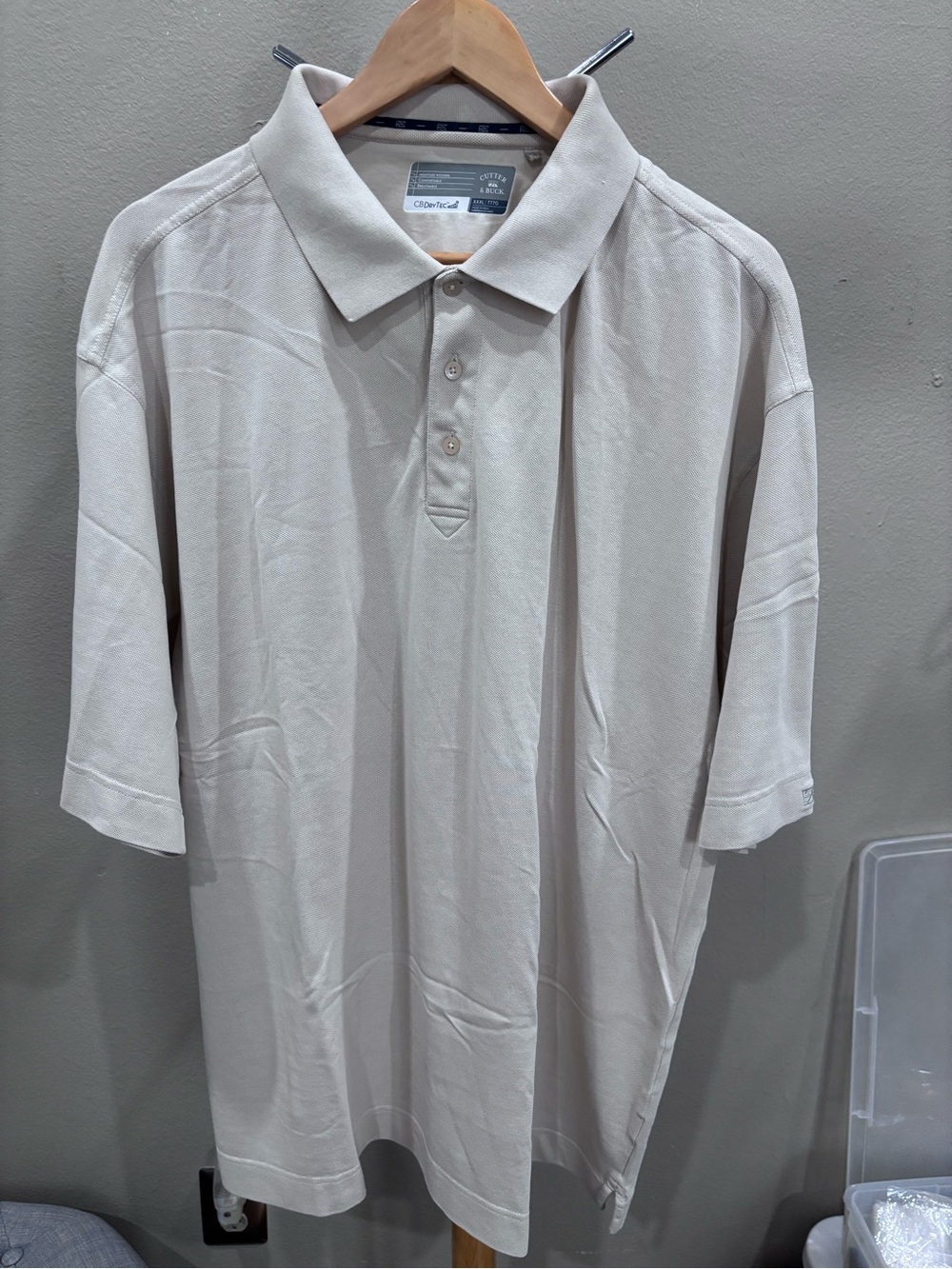 Cutter & Buck Men's Light Cream/Beige Polo Size 3XL